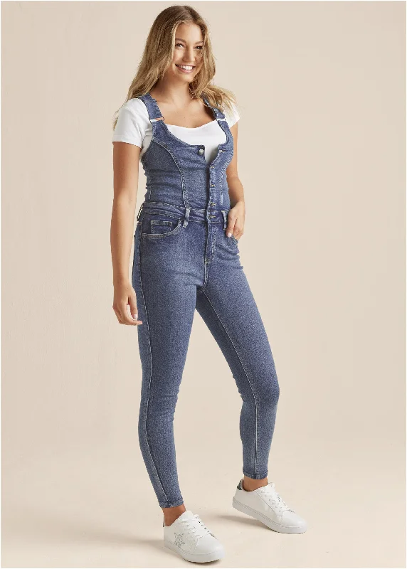 Denim Overalls - Medium Wash