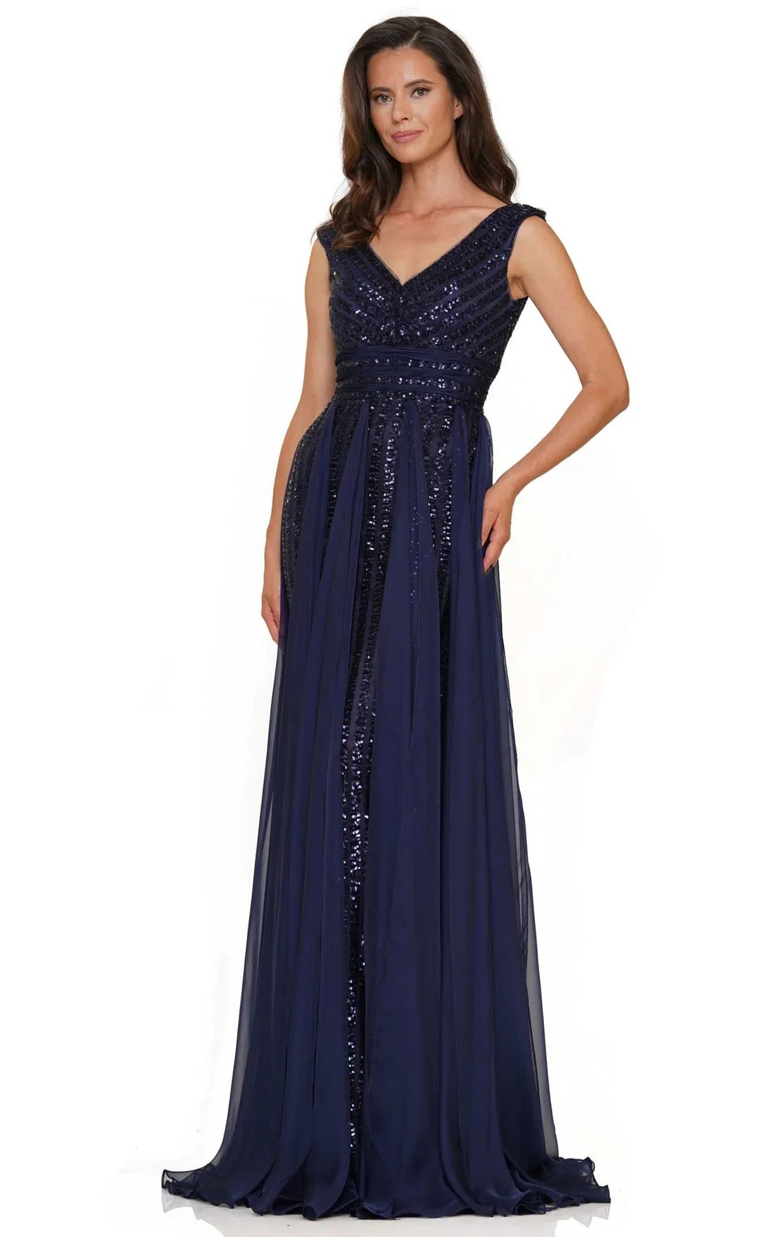 Marsoni M314 Size 8,12,16,20 Navy Colors Dress Sequin Mother Of Dress A Line Chiffon Formal Evening Gown