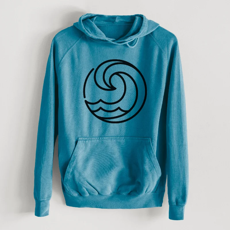 Tidal Wave Circle  - Mid-Weight Unisex Vintage 100% Cotton Hoodie