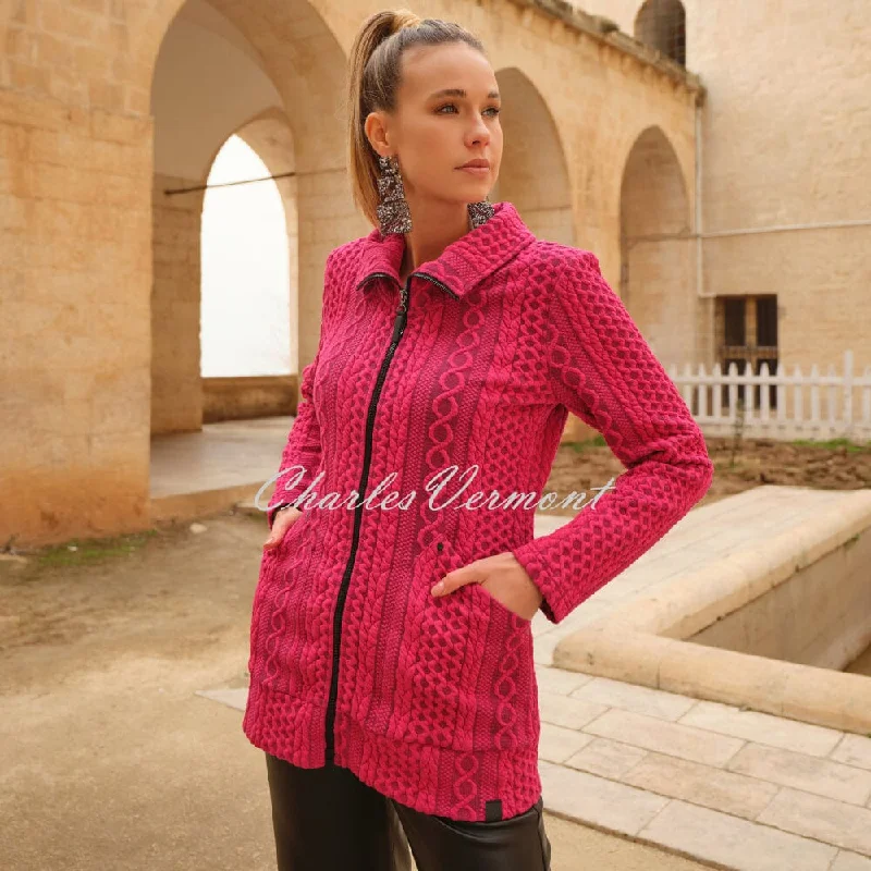 Dolcezza 'Colourful Sporty Chic' Patterned Jacket - Style 74202 (Fuchsia)