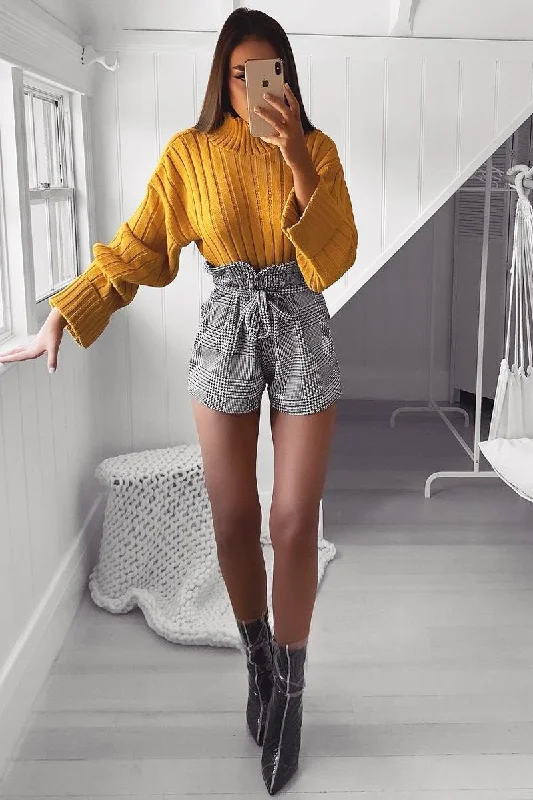 Mustard Knit High Neck Jumper - Jaelynn