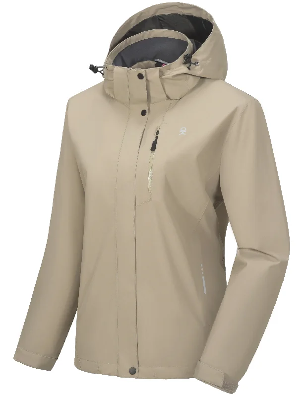 Women's Lightweight Hooded Waterproof Rain Jacket  for Travel Hiking Golf