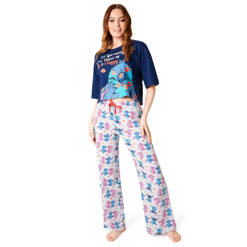 Disney Stitch Womens Pyjamas Set - Stitch Nightwear for Womens - Navy Stitch