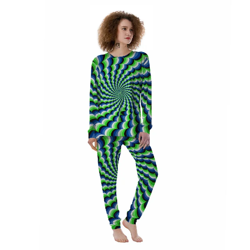 Moving Illusion Optical Green Women's Pajamas