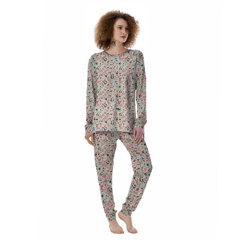 Music Notes Cute Print Pattern Women's Pajamas