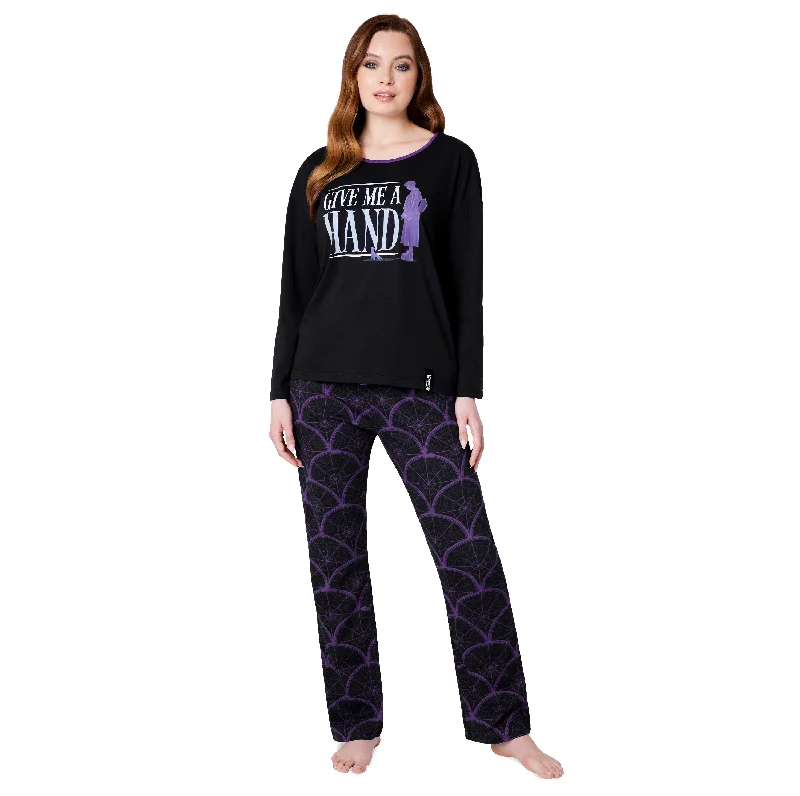 Wednesday Ladies Pyjamas Set - Black/Hand