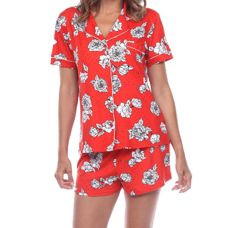 Women's Short Sleeve Floral Pajama Set