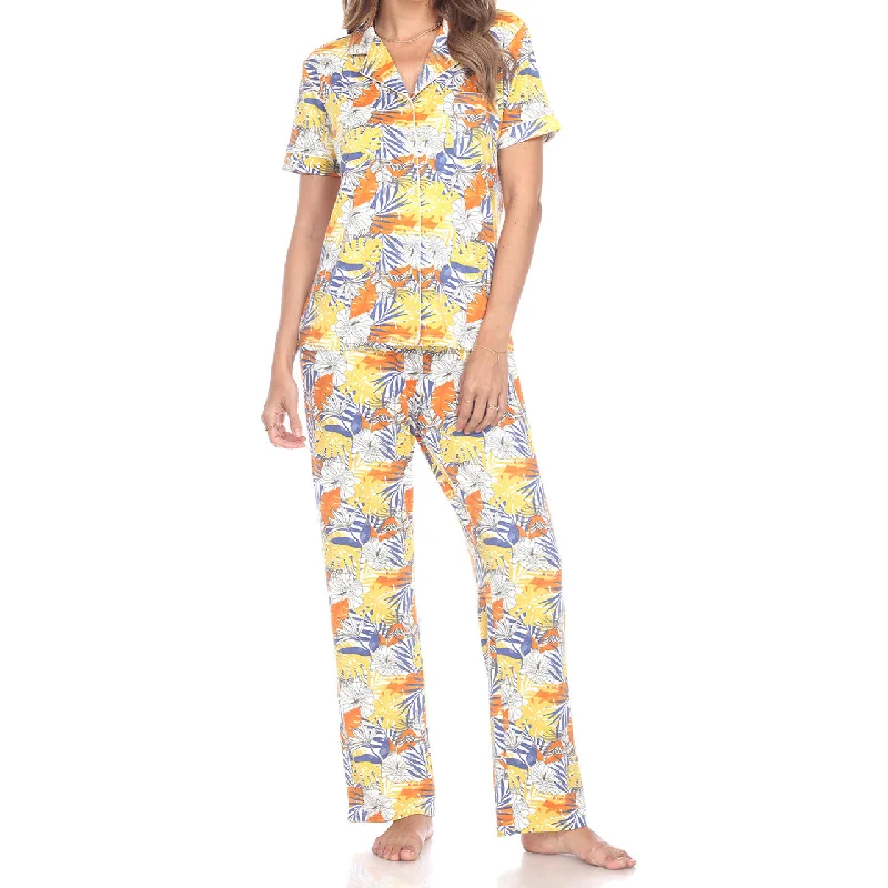 Women's Tropical Print Pajama Set