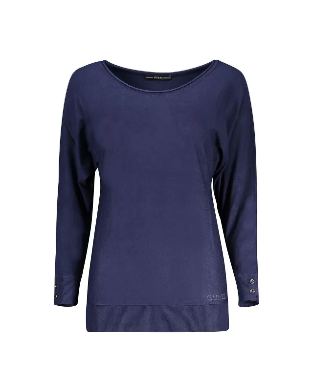 Guess Jeans Viscose Knit Sweater with Ribbed Detailing