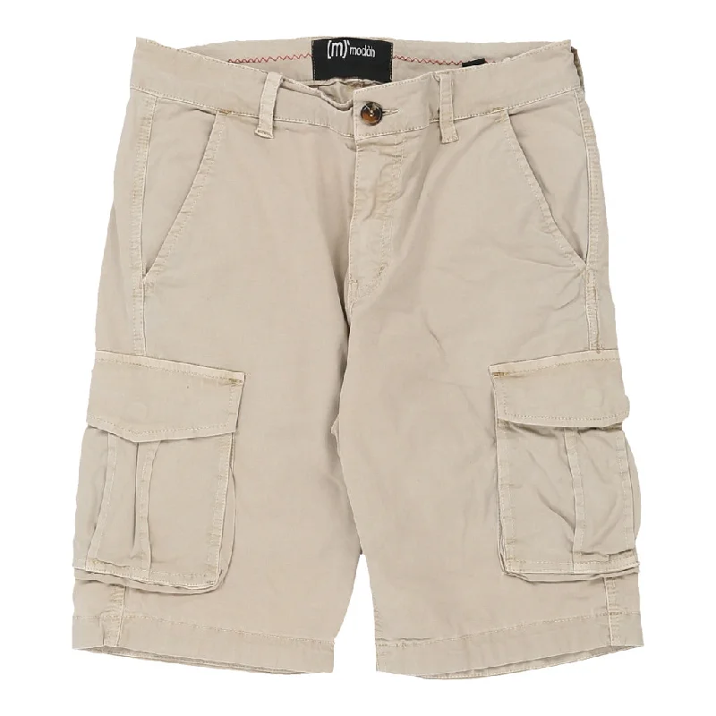 Modah Cargo Shorts - 28W UK 8 Beige Cotton