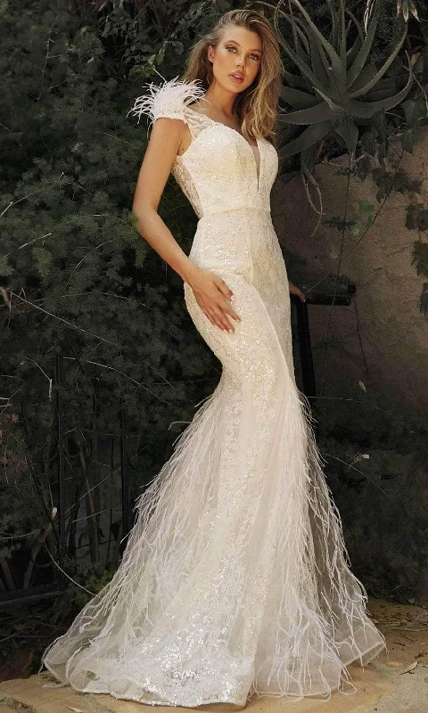 Cinderella Divine C57W - Cap Sleeve Embellished Bridal Gown