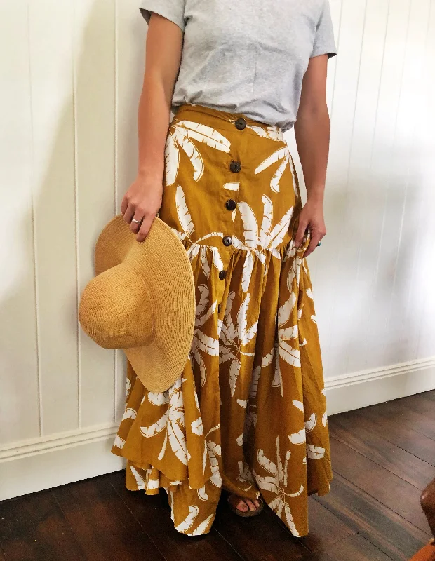 Florrie Skirt - Island Gold Print