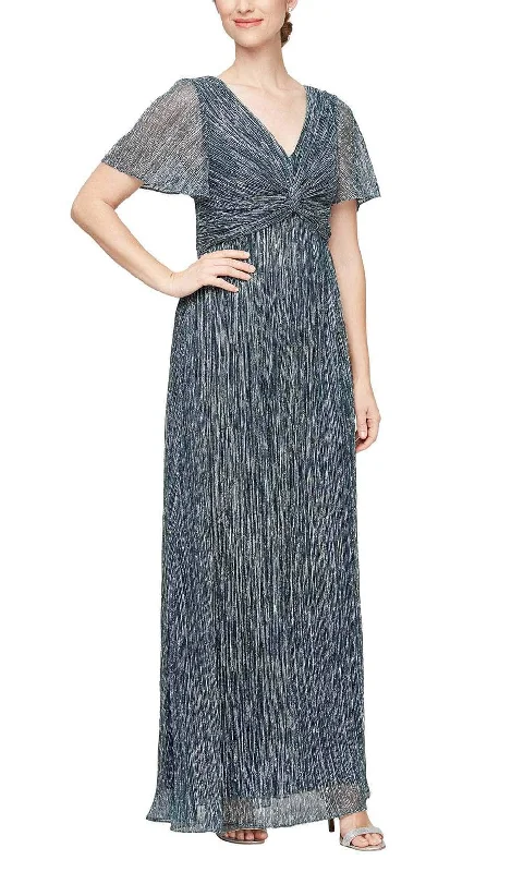 Alex Evenings 8127739 - V Neck Empire Waist Long Dress