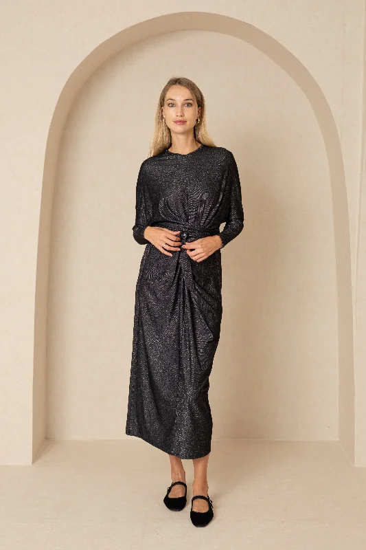 Black Sparkle Tie Wrap Maxi