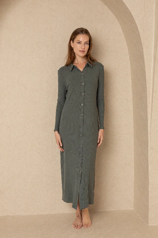 Sage Cardi Maxi Dress