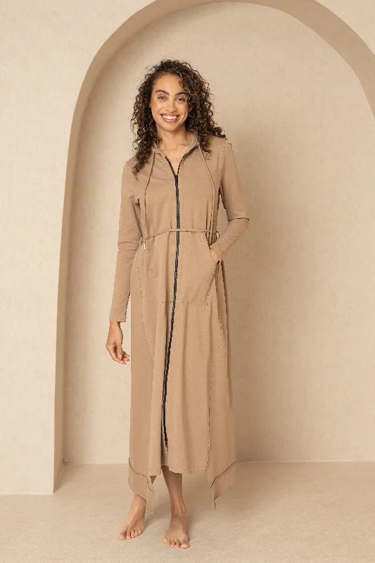 Tan Maxi Sweatshirt Dress