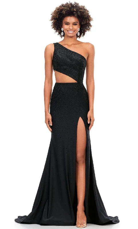 Ashley Lauren 11337 - Asymmetric Neck Mermaid Prom Gown