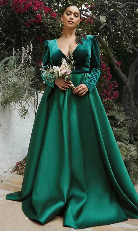 Cinderella Divine CD226 - Long Sleeve Pleated Ballgown