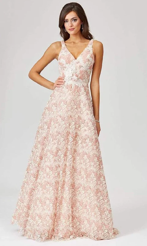 Lara Dresses - 29463 Embroidered V Neck A-Line Gown