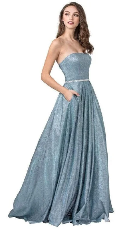 Trevi Collection - L2434 Straight Neck Strapless A-Line Gown