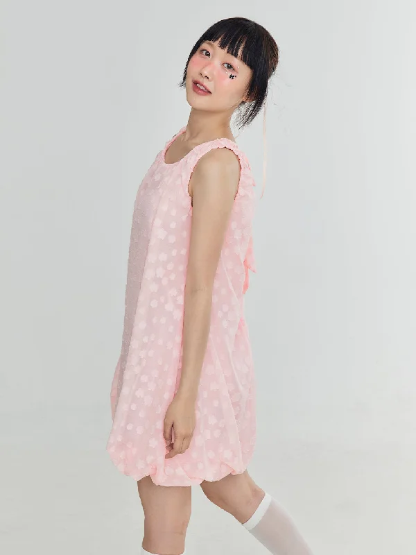 [ADOREBELLE] SS 24 LOGO OPEN BACK DRESS - PINK