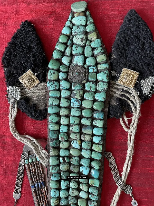 995 Old Heirloom Jewelry Ladakh Turquoise Perak Headdress