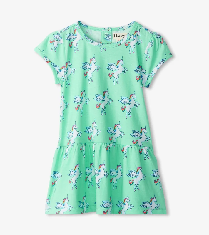 Baby & Toddler Girls Rainbow Unicorn Gathered Dress