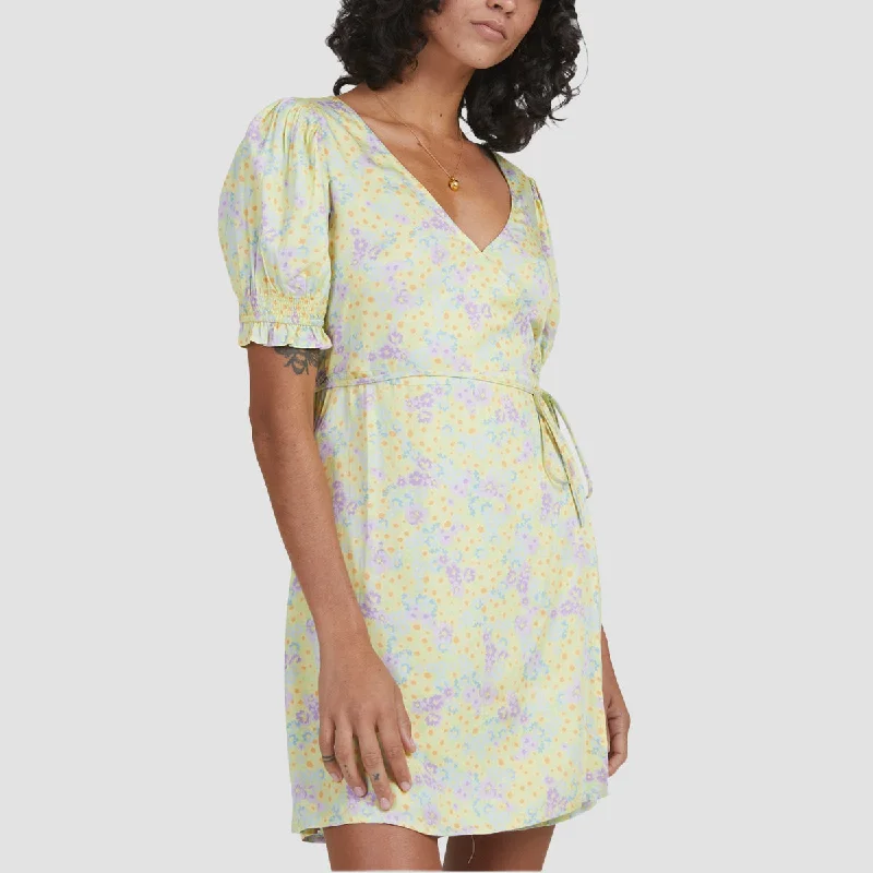 Billabong Tempest Wrap Dress Lemon Lime - Womens