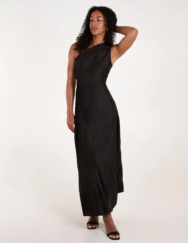 One Shoulder Pleated Dress