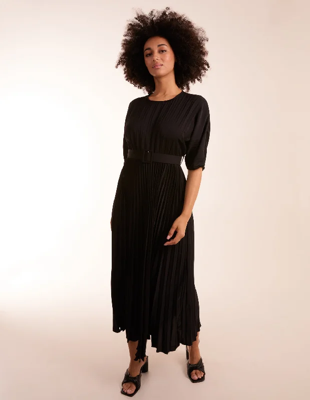 Pleated Dress With Belt