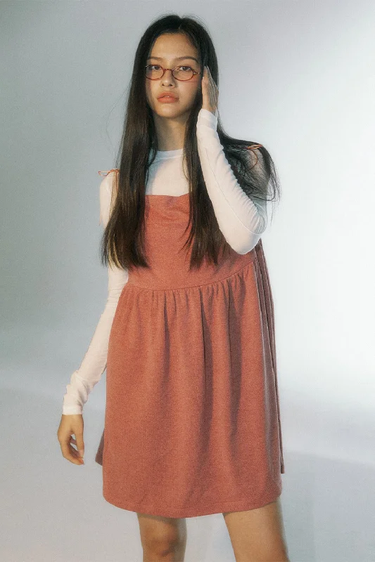 [DEARSTALKER] FW 24 SARA SHIRRING DRESS - CORAL