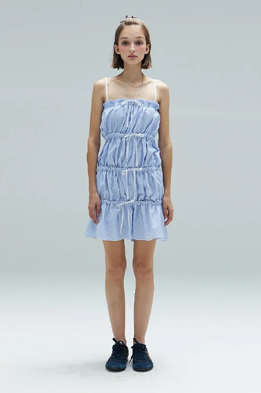 [DEARSTALKER] SS 24 BEBE RUFFLE DRESS - BLUE