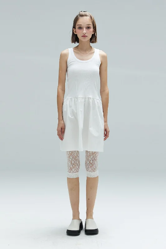 [DEARSTALKER] SS 24 DAISY SHIRRING DRESS - WHITE