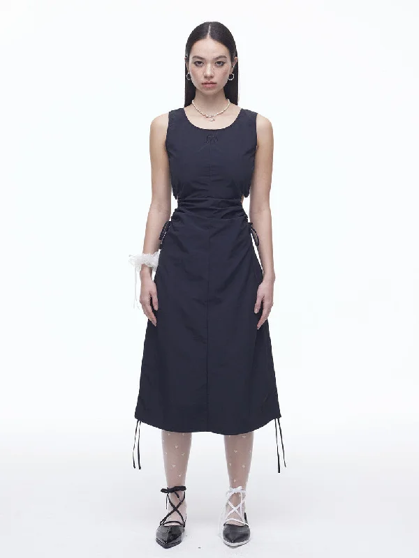 [DILETTANTISME] SS 24 Nylon Heart String Dress (BK)