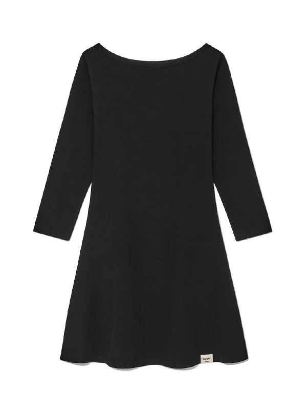 [GLOWNY] FW 24 3/4 G COMFORT DRESS (BLACK)