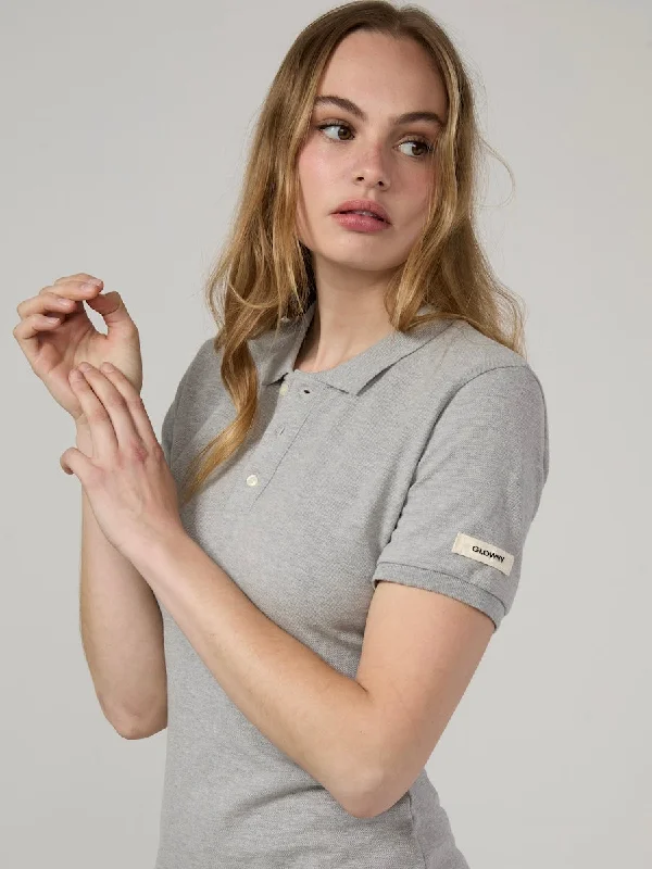 [GLOWNY] SS 24 HERITAGE POLO DRESS (MELANGE GRAY)