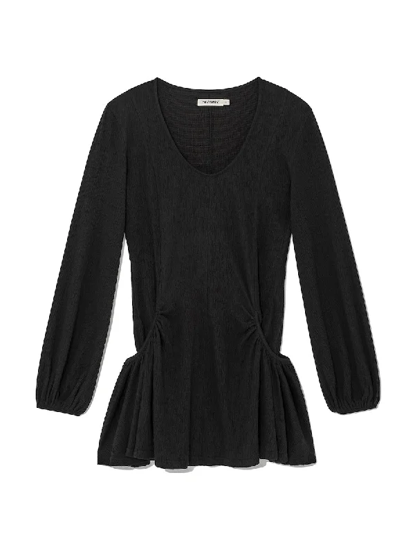 [GLOWNY] SS 24 HOUSE WRINKLE DRESS (BLACK)