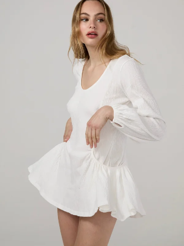 [GLOWNY] SS 24 HOUSE WRINKLE DRESS (WHITE)