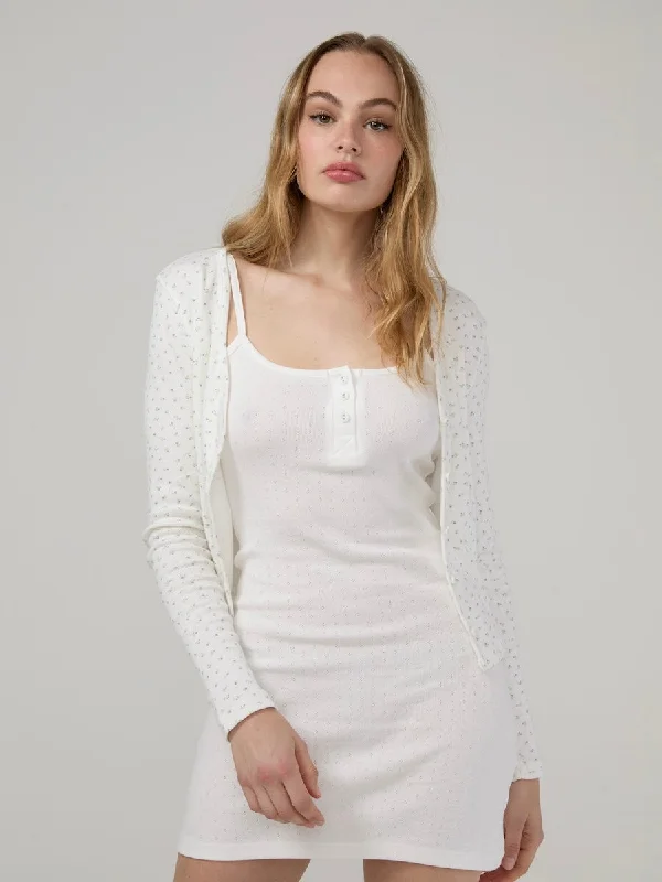 [GLOWNY] SS 24 PROVINCE EYELET CAMI DRESS (WHITE)