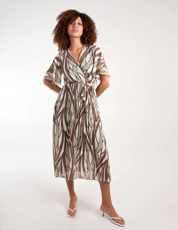 Wrap Over Pleat Dress