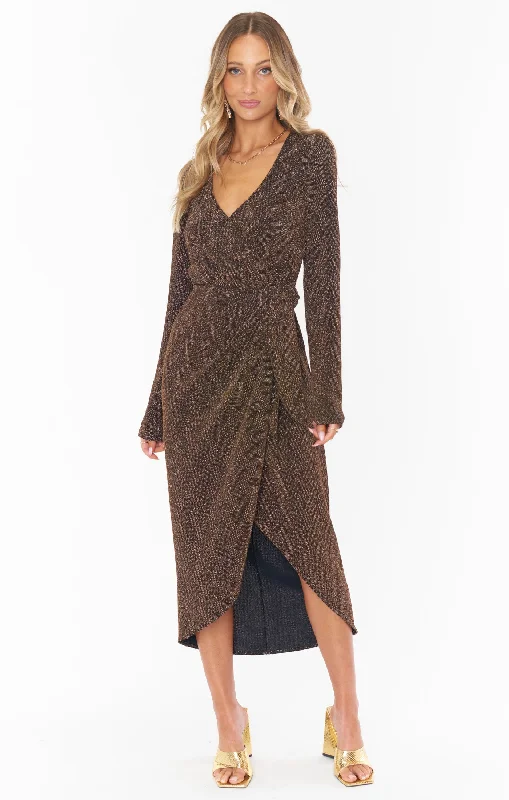 Kimora Wrap Dress ~ Squiggle Sparkle Knit