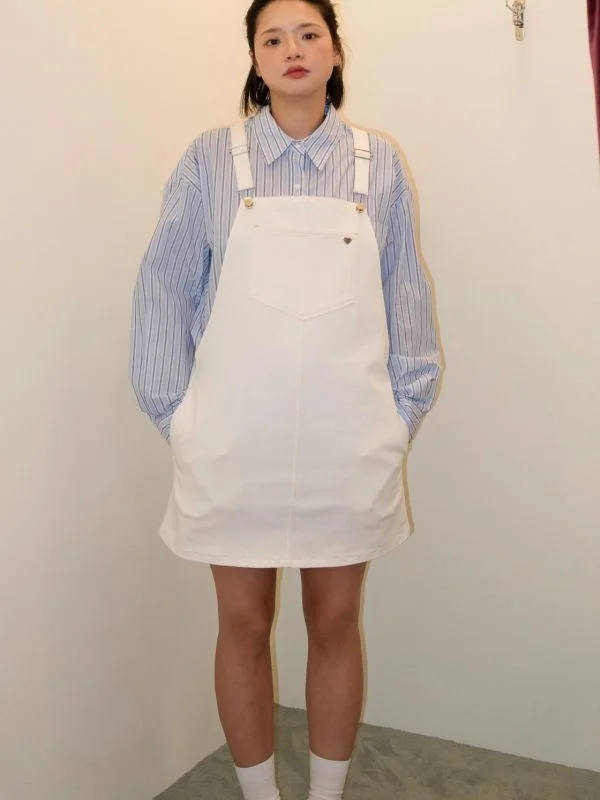 [LOVES UGLY] FW 24 September overall dress _white