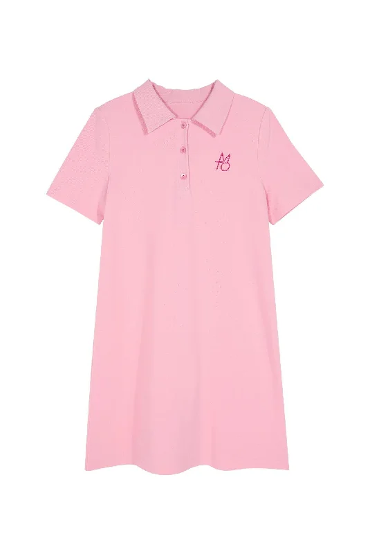 [MAKEATOAST] SS 24 BUTTON POINT EMBROIDERED PK DRESS PINK MBCSOP006PK