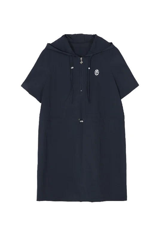 [MAKEATOAST] SS 24 STRING HOOD ANORAK DRESS NAVY MBCSOP005NV