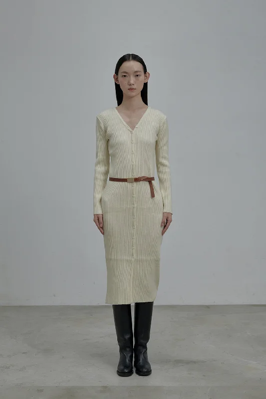 [MAUSOLEUM] FW 24 Leone knit dress-Cream