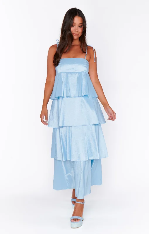 Meet Cute Dress ~ Light Blue Taffeta