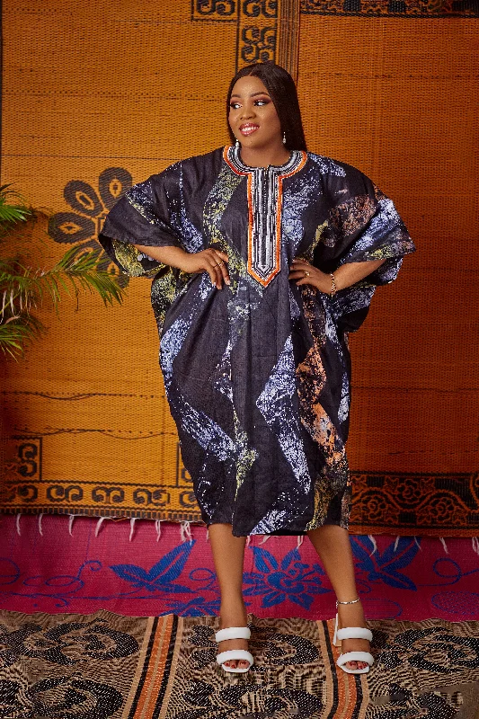 Mfon Adire Bou-bou Dress