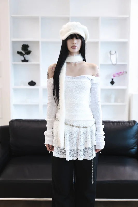 [MIAE] FW 24 Shirring tube top dress (White)