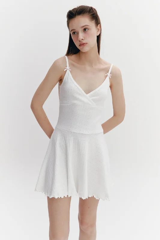 [MOILLY] SS 24 Wave Flare Dress Ivory