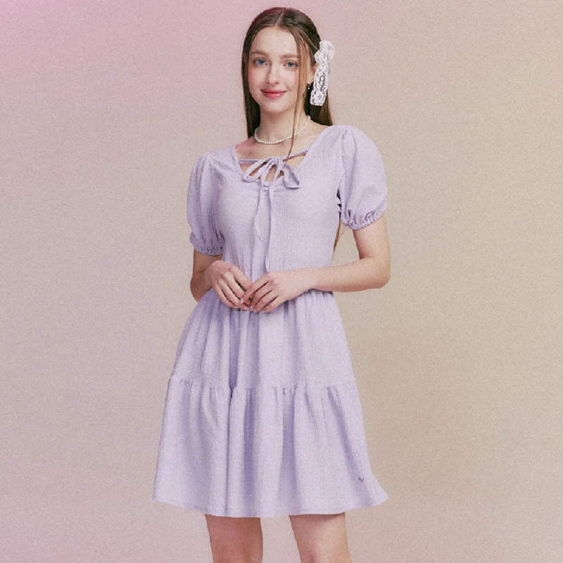 [MOONFAIRY] SS 24 MF BLANC RIBBON PUFF DRESS/LAVENDER